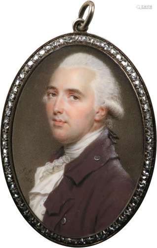 λJohn Smart (1741-1811) Portrait miniature of a gentleman we...