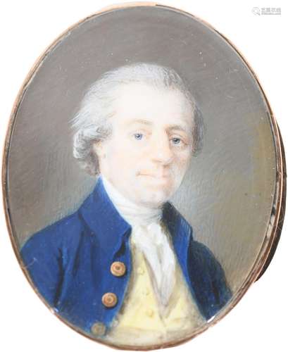 λEnglish School Late 18th Century Portrait miniature of a ge...