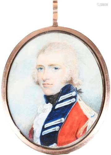 λEnglish School Late 18th Century Portrait miniature of an o...