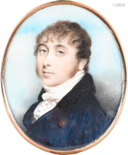 λCircle of Andrew Plimer Portrait miniature of a gentleman, ...