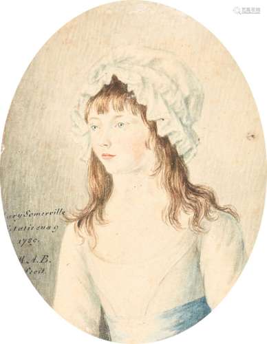 English School Late 18th Century Portrait of a girl, traditi...