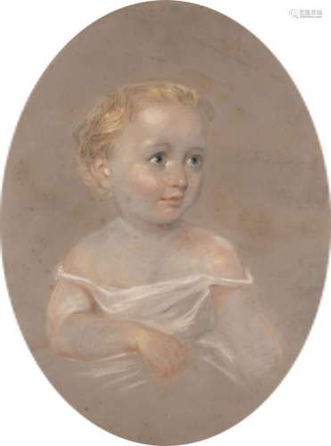 English School 19th Century Portrait of a young child wearin...