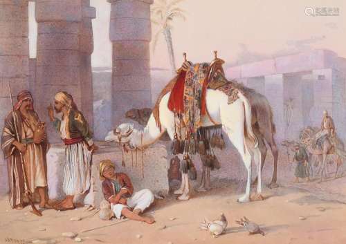Joseph Austin Benwell (1816-1886) Figures and camels resting...