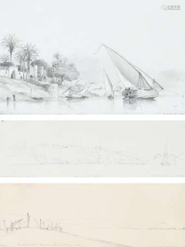 Edward William Cooke RA (1811-1880) On the Nile; View of Sut...