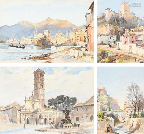 Alfred Waterhouse RA (1830-1905) View of Rapallo; View of Sa...