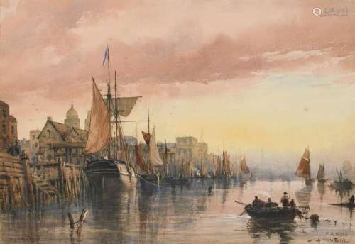 Richard Henry Nibbs (1816-1893) Boats on the Thames at Green...