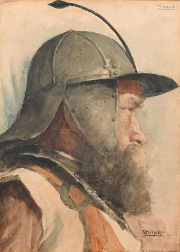 Walter Langley RI (1852-1922) Portrait of a man wearing a 17...