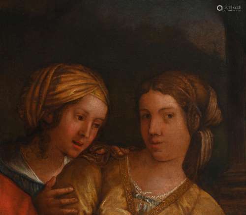 Venetian School 17th Century A woman and her attendant Oil o...