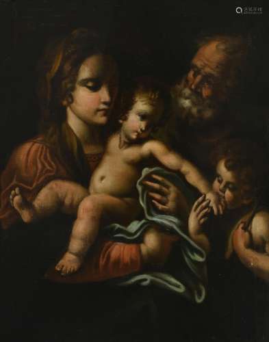 Manner of Carlo Cignani Holy Family with the infant St John ...