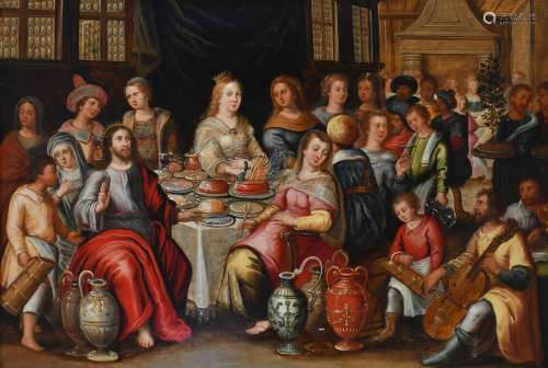 Follower of Frans Francken II The wedding feast at Cana Oil ...