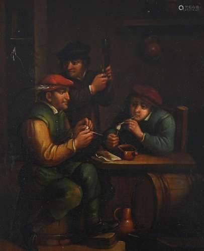 Manner of David Teniers II Peasants smoking in a tavern Oil ...