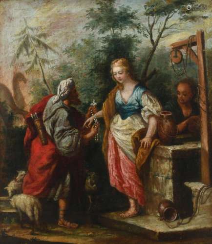 After Jacopo Amigoni Rebecca at the well Oil on canvas 47.6 ...