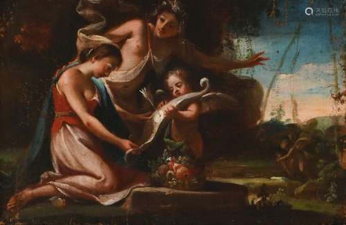 Follower of Michele Rocca Mythological scene with Cupid and ...