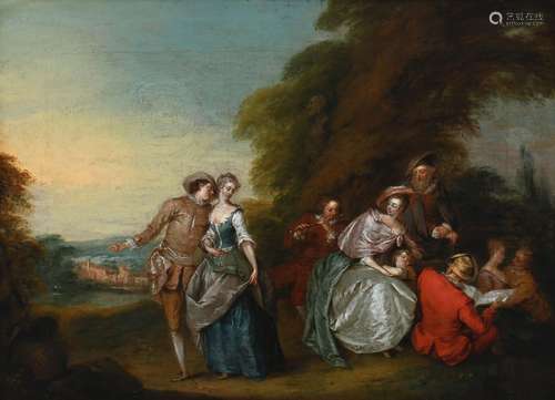 Circle of Jean-Baptiste Pater Concert champêtre Oil on canva...