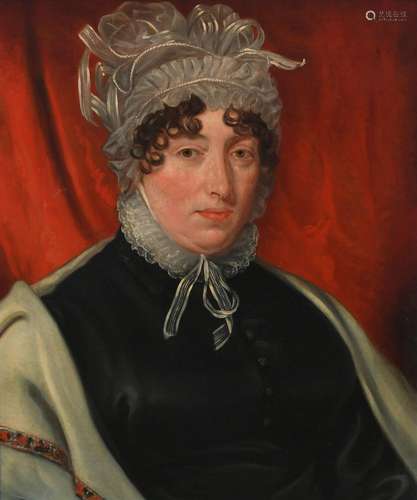 English School Early 19th Century Portrait of lady, half-len...