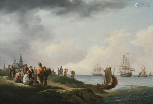 John Thomas Serres (1759-1825) Coastal landscape with fisher...