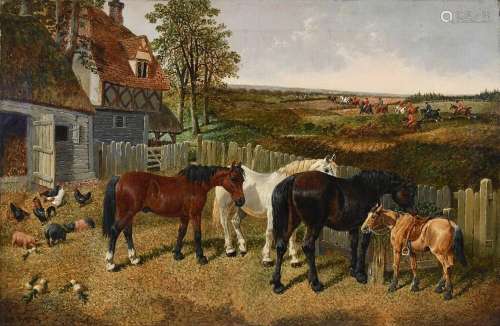 John Frederick Herring Jnr (1815-1907) Horses, pigs and chic...