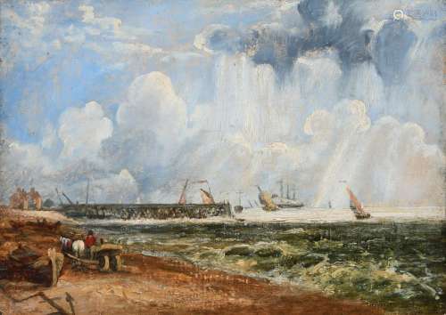 Follower of John Constable Yarmouth Jetty Oil on canvas 25.4...