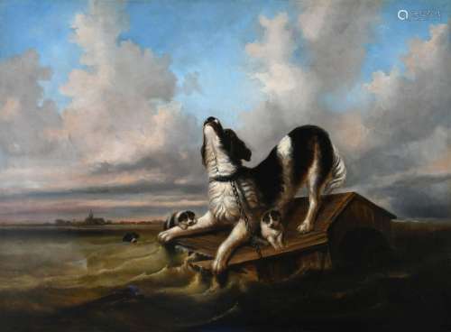 After Carl Fredrik Kiörboe The Flood Oil on canvas 72.8 x 98...