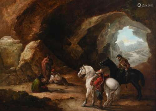 John Joseph Barker of Bath (1824-1904) Brigands in a cavern ...