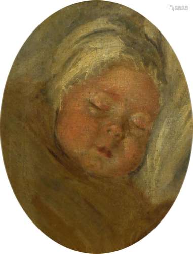 English School Early 19th Century Study of a sleeping child ...