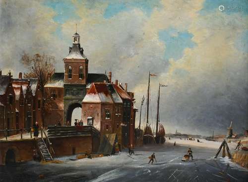 Johannes Franciscus Spohler (Dutch 1853-1923) Winter landsca...