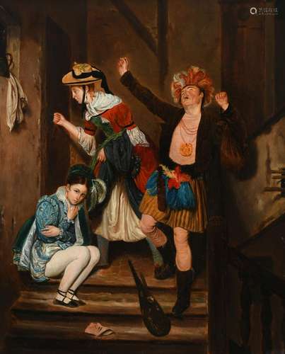 British School 19th Century The weary minstrels Oil on canva...