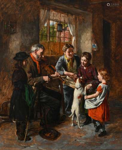 William Hemsley RBA (1819-1906) An Itinerant Fiddler Indisti...