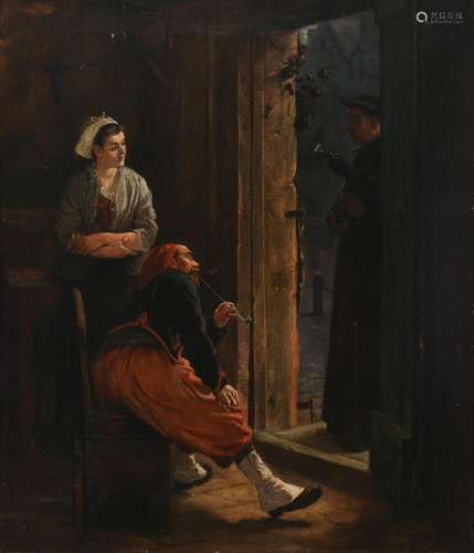 Bernard Cobbe (act.1868-1883) A priest visiting a zouave and...