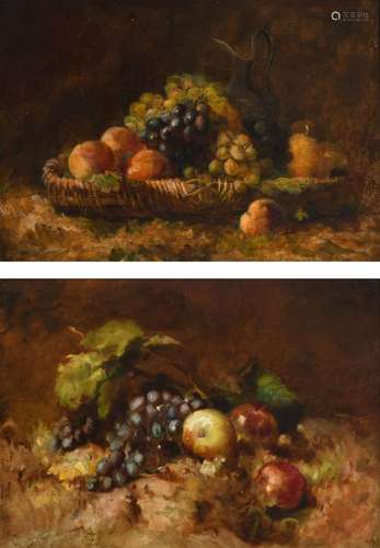 Follower of Oliver Clare Still life with a basket of fruit a...