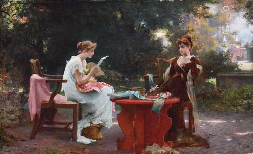 Marcus Stone RA (1840-1921) The First Love Letter Signed MAR...