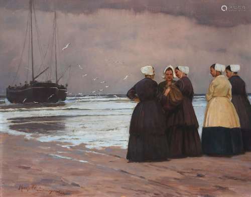 ‡ Frantisek Horejc (Czech 1885-1963) Women on the beach at S...