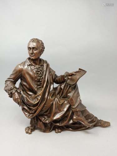 Bronze de pendule figurant Montesquieu assis écrivant l'Espr...