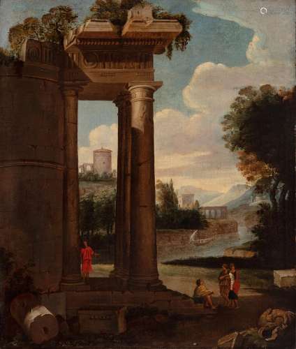 Italian school, 18th century."Landscape with ruins and ...