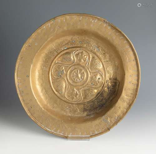 Petition dish, possibly German; 16th century.Gilt and emboss...