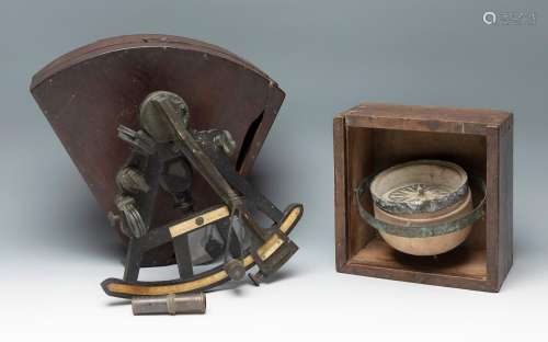 Set of D. Filby, Hamburg sextant and Rosell compass, 19th ce...