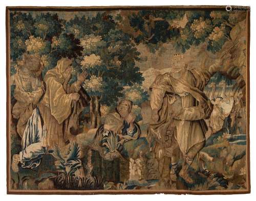 Aubusson tapestry. France, 17th century."Moses making w...