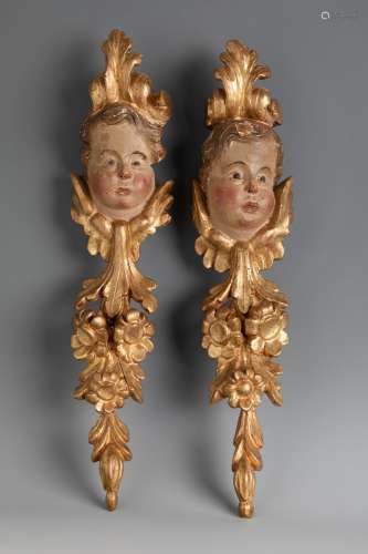 Spanish Baroque school, 17th century.Pair of ornaments with ...