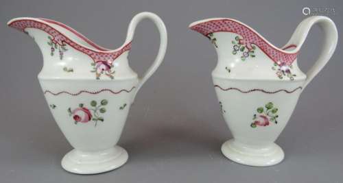 A pair of eighteenth century porcelain hand-painted Newhall ...