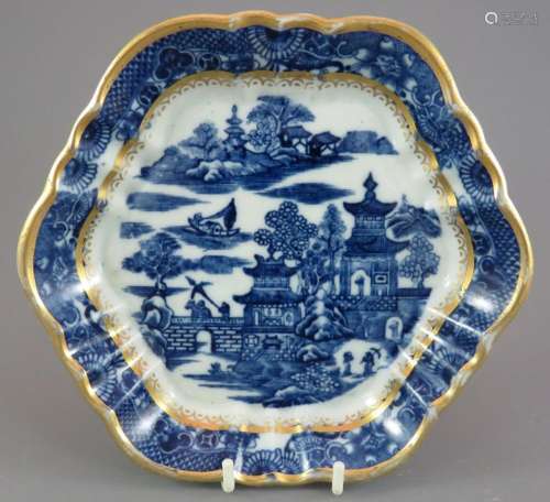 A late eighteenth century blue and white transfer-printed Ca...