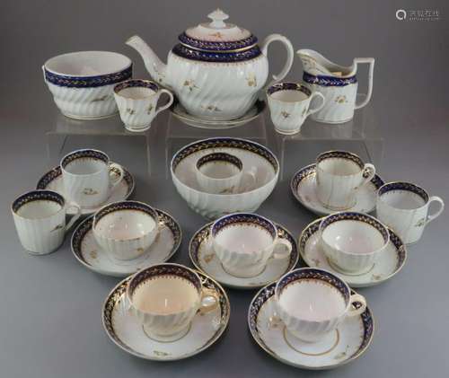 A late eighteenth century porcelain Worcester tea service, c...