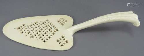 A late-eighteenth century creamware pierced cake slice, prob...