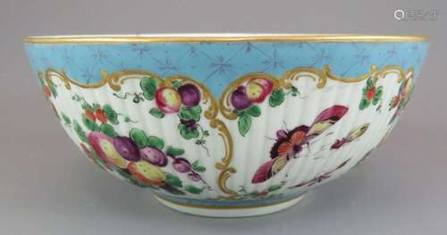 A late eighteenth century hand-painted Worcester porcelain f...