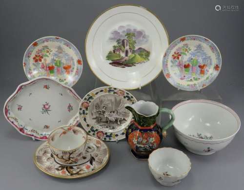 A group of mostly early nineteenth century British ceramics,...