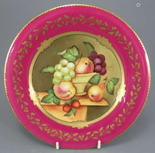 An early nineteenth century porcelain hand-painted plate, po...