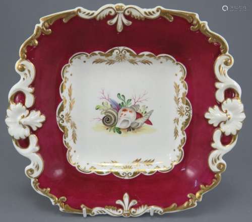 A nineteenth century porcelain hand-painted Newhall dessert ...