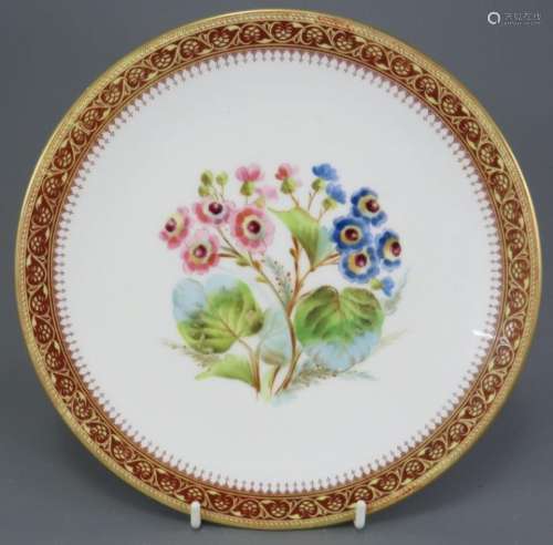 A late nineteenth century porcelain Crown Derby plate, c. 18...