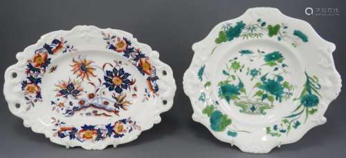 Two mid-nineteenth century porcelain transfer-printed and ha...