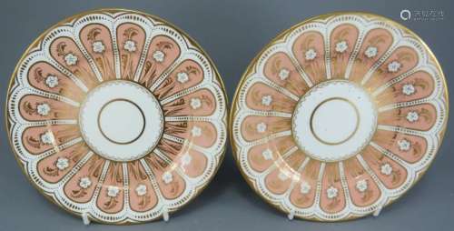 A pair of early nineteenth century porcelain tea plates, pos...