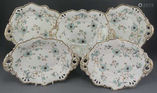 A mid-nineteenth century porcelain hand-painted Alcock part ...
